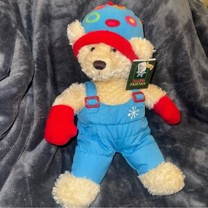 DAN DEE Vintage Teddy Bear Winter Plush Snowsuit Ski Pants Mittens Hat Stuffed